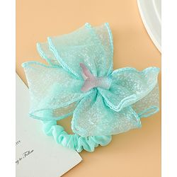 Pine Kids Hair Rubber Bands With Bow Applique - Blue