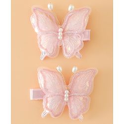 Pine kids Bow & Butterfly Clips - Pink