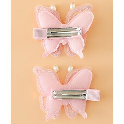 Pine kids Bow & Butterfly Clips - Pink