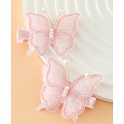 Pine kids Bow & Butterfly Clips - Pink