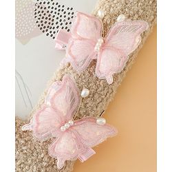 Pine kids Bow & Butterfly Clips - Pink