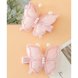 Pine kids Bow & Butterfly Clips - Pink