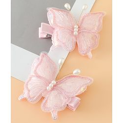 Pine kids Bow & Butterfly Clips - Pink