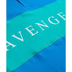 Pine Kids Marvel Cotton Knit Half Sleeves Pique Polo T-Shirt with Avengers Print - B;ue