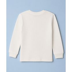 Pine Kids Knit Thermal Solid Vest with Full Sleeves in White