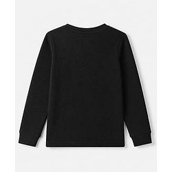 Pine Kids Knit Solid Thermal Vest with Full Sleeves in Black
