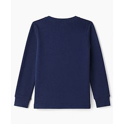 Pine Kids Cotton Ribbed Knit Solid Thermal Top with Full Sleeves - Blue