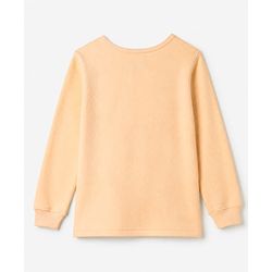 Pine Kids Cotton Blend Knit Solid Thermal Tops with Full Sleeves - Peach