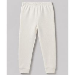 Pine Kids Cotton Blend Knit Full Length Solid Thermal Pant in White