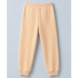 Pine Kids Cotton Mix Knit Ribbed Full Length Thermal Pant - Peach