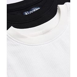 Pine Kids Cotton Blend Knit Thermal Solid Sleeveless Vests Pack of 2 - White & Black
