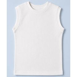 Pine Kids Cotton Blend Knit Thermal Solid Sleeveless Vests Pack of 2 - White & Black