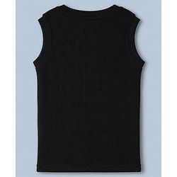 Pine Kids Cotton Blend Knit Thermal Solid Sleeveless Vests Pack of 2 - White & Black