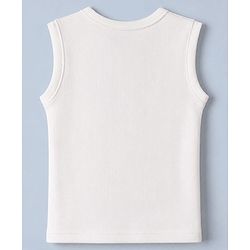 Pine Kids Cotton Blend Knit Thermal Solid Sleeveless Vests Pack of 2 - White & Black
