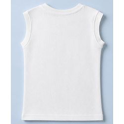 Pine Kids Cotton Blend Knit Thermal Solid Sleeveless Vests Pack of 2 - White