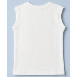 Pine Kids Cotton Blend Knit Thermal Solid Sleeveless Vests Pack of 2 - White
