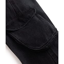 Pine Kids Denim Jeans Full Length Cargo Fit in Black