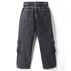 Pine Kids Denim Woven Full Length Jeans Jeans With Cargo Pockets - Black