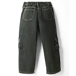 Pine Kids Denim Woven Full Length Jeans Jeans With Cargo Pockets - Green Tint