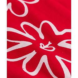 Pine Kids Knit Full Length  Track Pant with Floral Prints -  Red