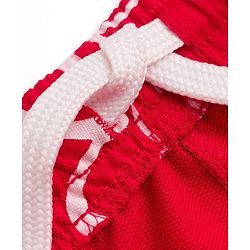 Pine Kids Knit Full Length  Track Pant with Floral Prints -  Red