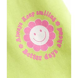 Pine Kids Cotton Knit Full Length Lounge & Track Pant With Text Print - Limegreen