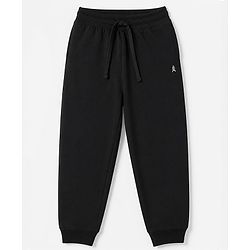 Pine Kids Cotton Knit Full Length Jogger Fit Solid Lounge Pant with Drawstring Pack of 3 in Black Grey Navy Blue
