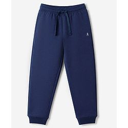 Pine Kids Cotton Knit Full Length Jogger Fit Solid Lounge Pant with Drawstring Pack of 3 in Black Grey Navy Blue