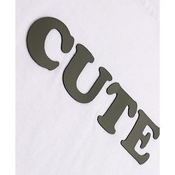Pine Kids Cotton Knit Half Sleeves Frock with Inner Tee & Cute Text Print - Olive Green