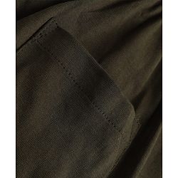 Pine Kids Cotton Knit Half Sleeves Frock with Inner Tee & Cute Text Print - Olive Green