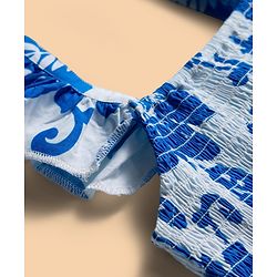 Pine Kids Poplin Woven Sleeveless Smocked Floral Printed Dress - White