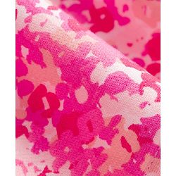 Pine Kids Woven Full Puffed Sleeves Floral Printed Tiered Frock - Pink
