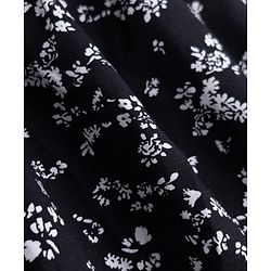 Pine Kids Cotton Woven One Piece Dress with Short Sleeves and Floral Print - Black