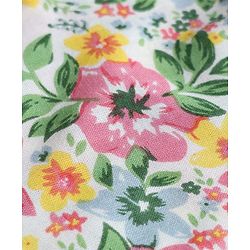 Pine Kids Woven Half Sleeves Floral Printed Frock - White