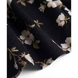Pine Kids Woven Full Sleeves Floral Printed Tiered Frock - Black