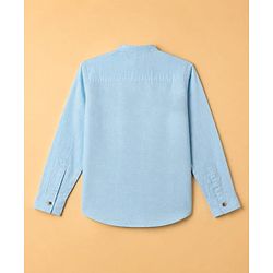 Pine Kids 100% Cotton Woven Full Sleeves Solid Shirt WIth Stripes - Sky Blue