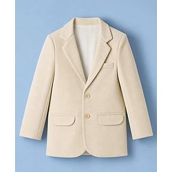 Pine Kids Knit Full Sleeves Solid Colour Blazer - Beige
