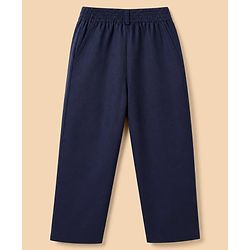 Pine Kids Knit 3 Piece Full Sleeves Party Suit With Bow Detailing - Navy Blue