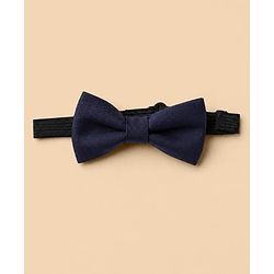 Pine Kids Knit 3 Piece Full Sleeves Party Suit With Bow Detailing - Navy Blue