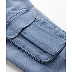Pine Kids Denim Woven Full Length Jeans With Pockets in Light/Sky Blue