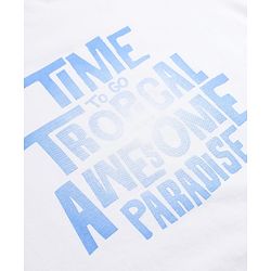 Pine Kids Cotton Woven Short Sleeves Solid Shirt With Text Print on Tee - Neavy Blue