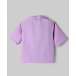 Pine Kids 100% Cotton Knit Half Sleeves Solid Shirt Style Top With Inner Tee - Lavender