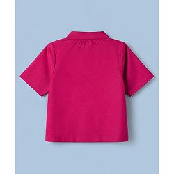 Pine Kids 100% Cotton Woven Shirt and Tank Top Set with Half Sleeves in Pink