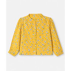 Pine Kids Rayon Woven Full Sleeves Top with  Floral Print - Yellow
