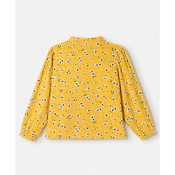 Pine Kids Rayon Woven Full Sleeves Top with  Floral Print - Yellow