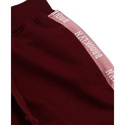 Pine Kids Knit Full Length Track Pant With Side Tape Detailing - Wine