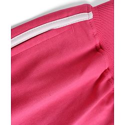 Pine Kids Knit Full Length Solid Lounge Pant With Tape Detailing - Dark Pink