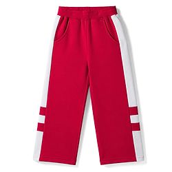 Pine Kids Knit Full Length Track Pant with Tape Detailing - Red