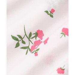 Pine Kids Cotton Knit Top with Flutter Sleeves and Floral Print - White