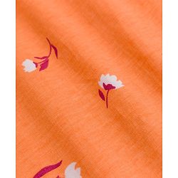Pine Kids Cotton Knit Half Sleeves Top with Floral Print - Coral